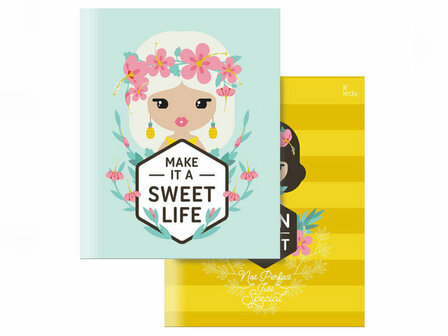 Lil&#039; Ledy Sweet A5 Lijn Schrift - 3 stuks