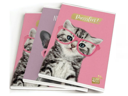 Studio Pets Purrrfect A5 Lijn Schrift - 3 stuks